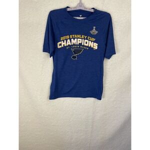 St.Louis Blues NHL Stanley Cup 2019 Champions Fanatics Blue‎ T-Shirt Men's Small